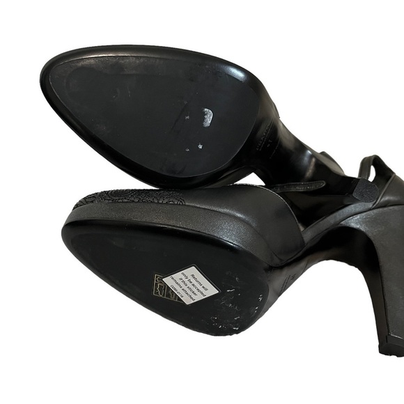 NIB Prada Sz 11 41 Vintage 1P7827 SILK FUME FLOW ANTRACITE Black Platform Pumps - Picture 8 of 12